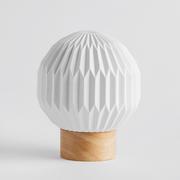 Lampy stojące - Lampa Stołowa z Drewnianą Podstawą Acordelis - miniaturka - grafika 1