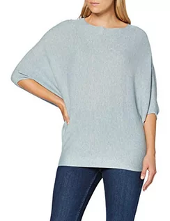 Swetry damskie - JACQUELINE de YONG Damski sweter z dzianiny z rękawami nietoperza, Niebieska mg?a, L - grafika 1