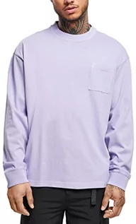 Koszulki męskie - Urban Classics Męska koszulka z długim rękawem z pigmentem, lawendowy, 3XL - grafika 1