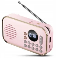 Głośniki przenośne - GŁOŚNIK PRZENOŚNY BEZPRZEWODOWY BLUETOOTH RADIO FM USB AUX MP3 RÓŻOWY - miniaturka - grafika 1