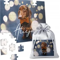 Puzzle - PUZZLE JAMNIK PIES PIESEK PREZENT DLA DZIECKA URODZINY DZIEŃ DZIECKA IMIĘ - miniaturka - grafika 1