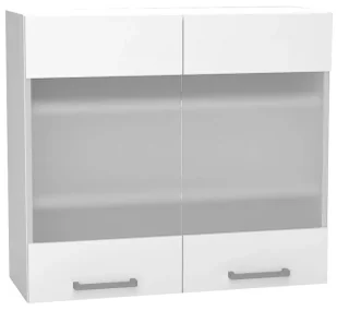 Biała szafka z przeszklonym podwójnym frontem S8-T34 - Szafki kuchenne Biała szafka z przeszklonym podwójnym frontem S8-T34 - Szafki kuchenne - miniaturka - grafika 1