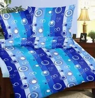 Pościel - Karo Pościel z kory 160x200 95/7 Księżyce niebieskie kółka guziki 100% bawełna - miniaturka - grafika 1