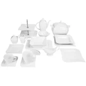 Serwisy obiadowe - Serwis obiadowo-kawowy porcelanowy AMBITION Fala 12 osób (104 elementów) + gratis - miniaturka - grafika 1