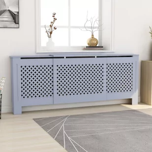 Osłona na kaloryfer, MDF, szara, 205 cm - Dekoracje domu - miniaturka - grafika 1
