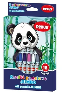 Kredki pastelowe jumbo 18 kolorów - Szkolne artykuły papiernicze - miniaturka - grafika 1