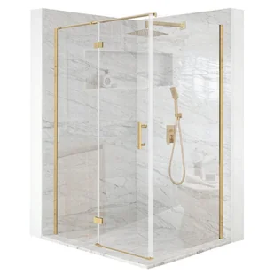Kabina prysznicowa prostokątna uchylne złota 110x90cm szkło 6mm + powłoka - Kabiny prysznicowe Kabina prysznicowa prostokątna uchylne złota 110x90cm szkło 6mm + powłoka - Kabiny prysznicowe - miniaturka - grafika 1