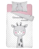 Pościel - Pościel bawełniana 100x135 3444 A Żyrafa Hipcio - miniaturka - grafika 1