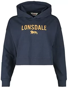 Lonsdale Damska bluza z kapturem Cropped Oversize QUEENSCLIFF, Navy/Orange, S - Bluzy damskie - miniaturka - grafika 1