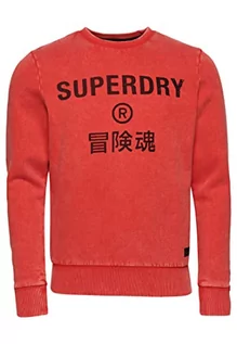 Bluzy męskie - Superdry Vintage Corp Logo Crew Męska bluza, Denim Co Rust Orange, L - grafika 1