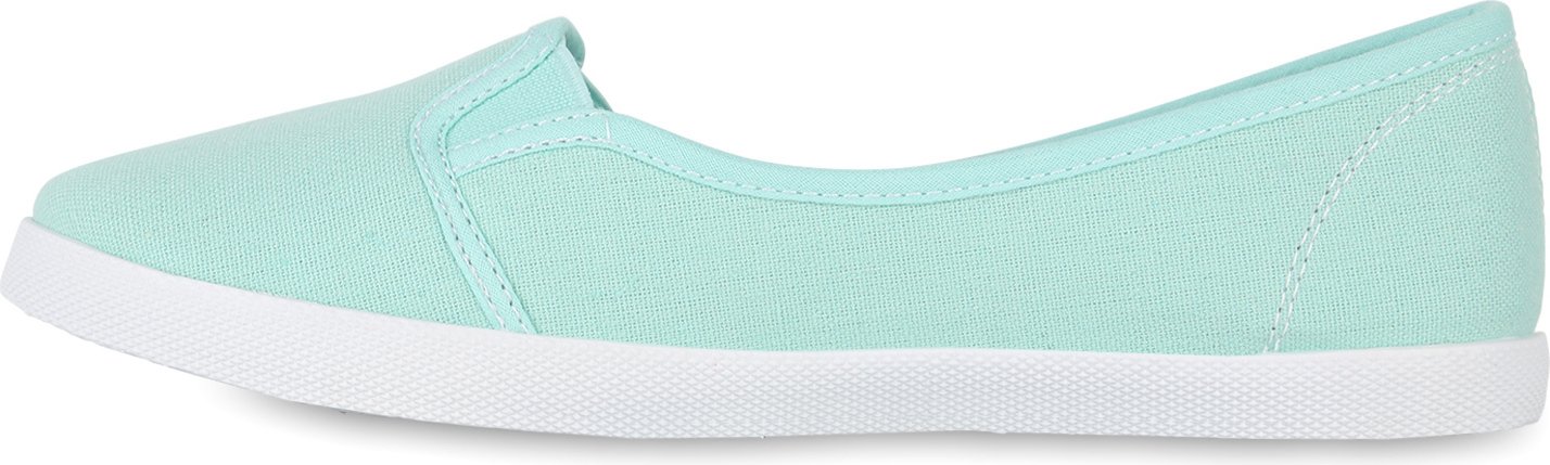VAN HILL damskie trampki baleriny materiałowe buty płaskie slip-on 71072, kolor: turkusowy, rozmiar: 41