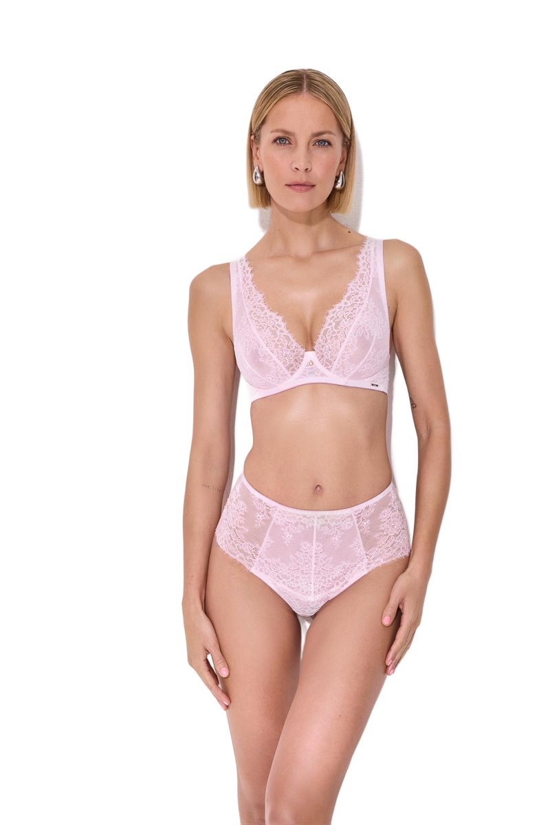 Biustonosz Koronkowy Braletka Hush Blush M Bralette różowy Alles 80E