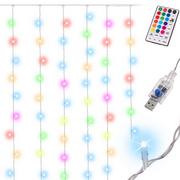 Lampy pozostałe - NoName Lampki Led Kurtyna 3x3m 200LED USB + pilot 16kolorów KX5722 - miniaturka - grafika 1