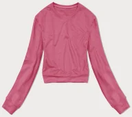 Bluzy damskie - Cienka krótka bluza dresowa damska brudny róż (8B938-19) - J STYLE - miniaturka - grafika 1