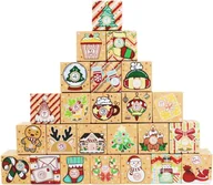 Ozdoby bożonarodzeniowe - Kalendarz adwentowy do napełniania Zestaw 24 pudełka puste bożonarodzeniowe - miniaturka - grafika 1