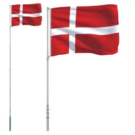 Flagi i akcesoria - Flaga Danii z masztem, 5,55 m, aluminium Lumarko! - miniaturka - grafika 1