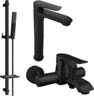 Zestawy baterii łazienkowych - Mexen Pecos DQ72 zestaw wannowy, czarny - 72713DQ72-70 - miniaturka - grafika 1