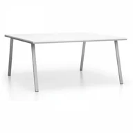 Stoły i stoliki do biura - B2B Partner Stół biurowy DOUBLE LAYERS, bez przegród, biały/szary 611567 - miniaturka - grafika 1