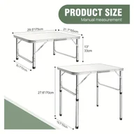 Inne - TEMU Składany Stół Kempingowy 75x55x33/70 cm, Stolik Ogrodowy, Składany Stół Piknikowy z Regulowaną Wysokością - miniaturka - grafika 1