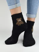 Skarpetki dla dzieci - Skarpety dziewczęce puchate Miś SB085-G-01C EUR 27-30 - Noviti - miniaturka - grafika 1