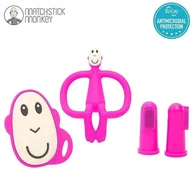 Gryzaki dla dzieci - Teething Starter Set Pink Matchstick Monkey - miniaturka - grafika 1