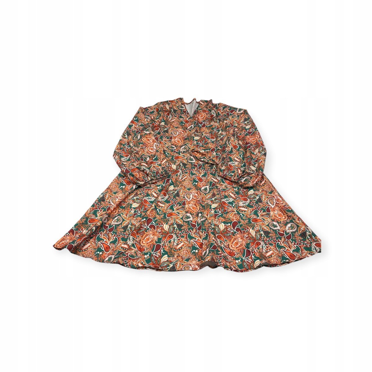 Sukienka damska w kwiatowo-ornamentalny wzór S