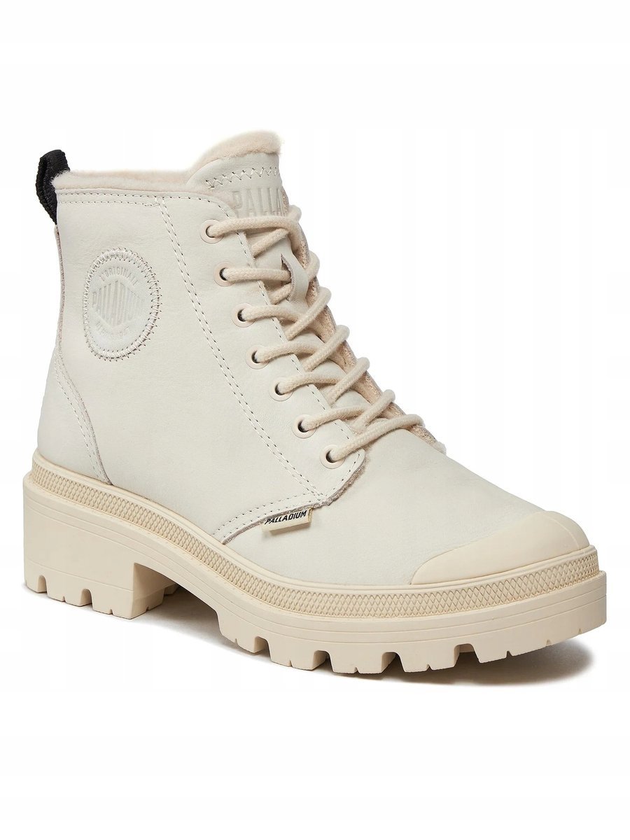 PALLADIUM ZIMOWE BOTKI Z NATURALNEJ SKÓRY Z FUTERKIEM 40 6AA