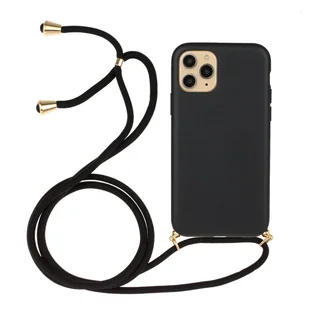 König Design Etui kompatybilne z Apple iPhone 15 Pro Plastikowe etui na telefon komórkowy z łańcuszkiem - Etui na telefon komórkowy Czarne - Etui i futerały do telefonów - miniaturka - grafika 1