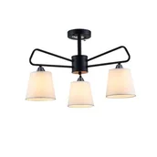 Lampy sufitowe - Żyrandol MORLEY 3 x 60 W E14 czarny - miniaturka - grafika 1
