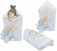 Rożki i beciki - Rożek niemowlęcy bawełniany otulacz dziecięcy becik - MIŚ NA DRABINCE - miniaturka - grafika 1
