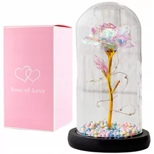 WIECZNA ROZA W SZKLE LED NA LODYDZE PREZENT - Dekoracje domu - miniaturka - grafika 1