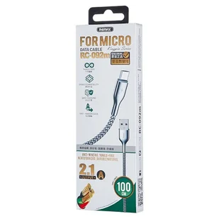 REMAX Kingpin kabel przewód USB - Micro USB 2.1A 1m srebrny (RC-092m) - Kable USB - miniaturka - grafika 4