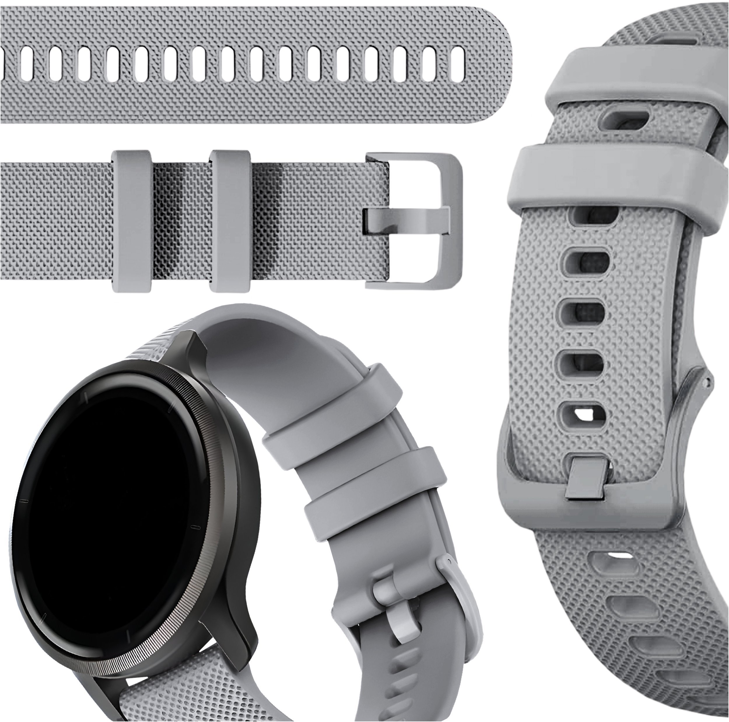 ChronSmarta Pasek ChronSmarta do smartwatch'a Garmin Venu SQ GPS 2 3 Music Plus Forerunner 55 245 645 Szary