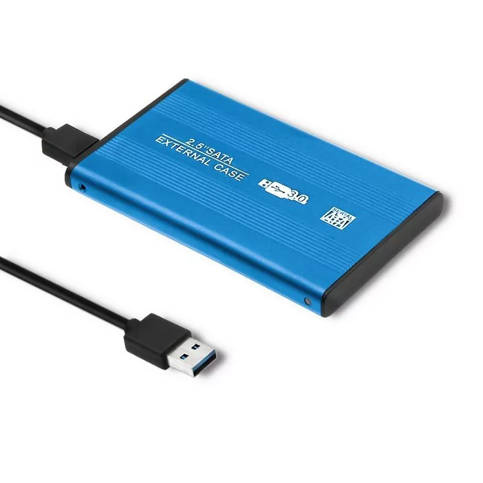 Qoltec Kieszeń Obudowa na dysk HDD/SSD 2.5&quot SATA3 | USB 3.0 | Niebieska 51859