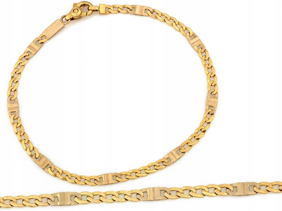 Bransoletka złota 585 łańcuszkowa 19cm na prezent 3.5mm PANCERKA 3.68g