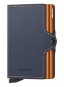 Portfele - Portfel kieszonkowy RFID Secrid Twinwallet Matte - nightblue/orange - miniaturka - grafika 1