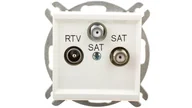 Gniazdka elektryczne - Ospel Gniazdo ścienne SONATA MODUŁ RTV-SAT z dwoma wyjściami SAT ecru GPA-R2S/m/27 - miniaturka - grafika 1
