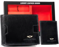 Portfele - Peterson zestaw dla Niego skórzany portfel etui na karty brelok - miniaturka - grafika 1