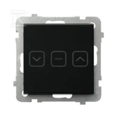 Wyłączniki światła i elektryczne - Łącznik dotykowy żaluzjowy z podświetleniem + wi-fi, czarne szkło szronione SONATA, ŁPDT-7RS/m/79 - miniaturka - grafika 1