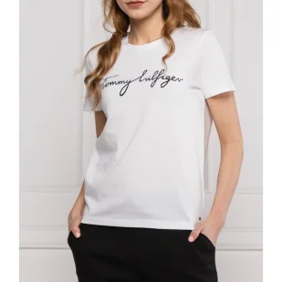 Tommy Hilfiger T-shirt | Regular Fit - Koszulki i topy damskie - miniaturka - grafika 1