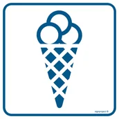 Systemy ekspozycyjne i znaki informacyjne - RA087 PUNKT SPRZEDAŻY LODÓW, FN - FOLIA SAMOPRZYLEPNA; (100X100MM) - miniaturka - grafika 1