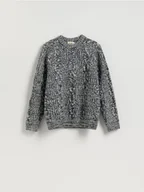 Swetry męskie - Reserved - Wełniany sweter o warkoczowym splocie - wielobarwny - miniaturka - grafika 1