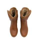 Botki damskie - PANAMA JACK BOTKI ZIMOWE Z KOŻUSZKIEM W KOLORZE BRĄZOWYM 36 6AA - miniaturka - grafika 1