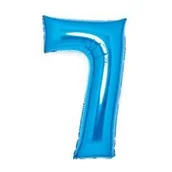 Balony i akcesoria - Balon foliowy cyfra 7 niebieska 45x66cm - miniaturka - grafika 1