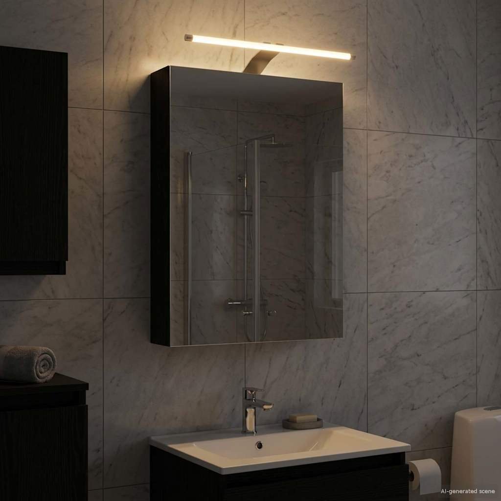 vidaXL vidaXL Szafka z lustrem do łazienki Czarny Dąb 40 x 10,5 x 60,5 cm