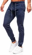 Spodnie męskie - Granatowe spodnie materiałowe joggery męskie Denley KA6792 - miniaturka - grafika 1