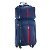 Walizki - Zestaw Walizka Średnia i Torba z Codury Granatowy - miniaturka - grafika 1