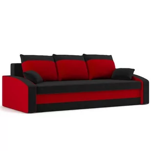 Kanapa rozkładana z funkcją spania, Hewlet, 225x90x75 cm, czarny, czerwony - Sofy i kanapy - miniaturka - grafika 1