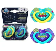 Smoczki uspokajające - CANPOL BABIES SMOCZEK SYMETRYCZNY NEON LOVE 0-6m 2szt. - miniaturka - grafika 1