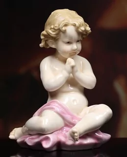 Aniołek modlący się Porcelanowy - Figurki dekoracyjne - miniaturka - grafika 1